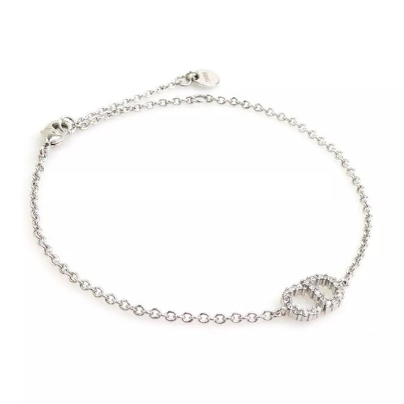 Auth Christian Dior Bracelet Silver Metal/Rhinestone - 55859j - Picture 1 of 10